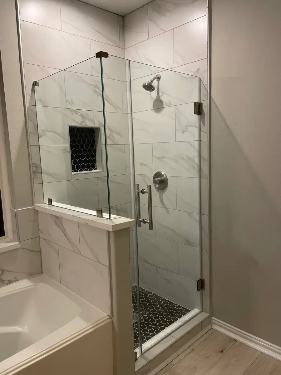 Bathroom shower glass