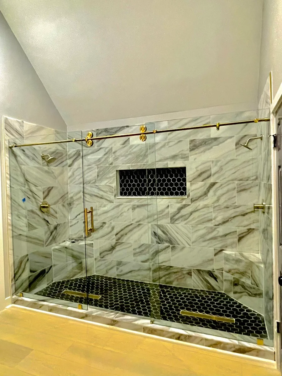 Shower door installation